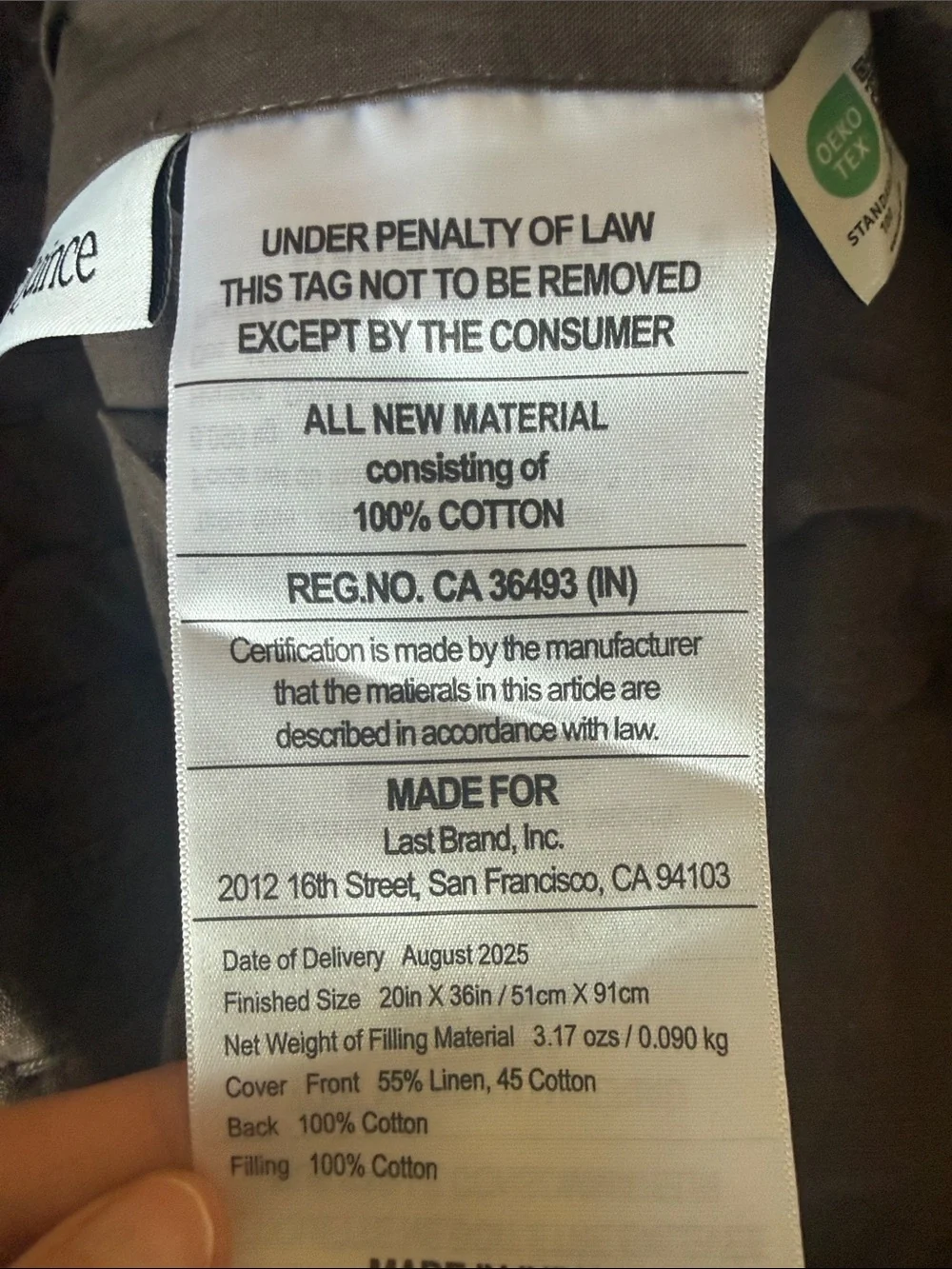 NWOT Brown Quilted Cotton Shams - King